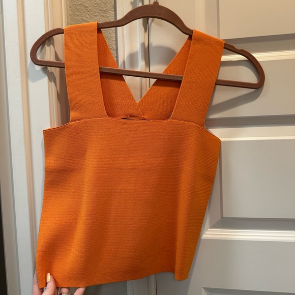 Orange Sleeveless Bodycon Type Top - Picture 2 of 4